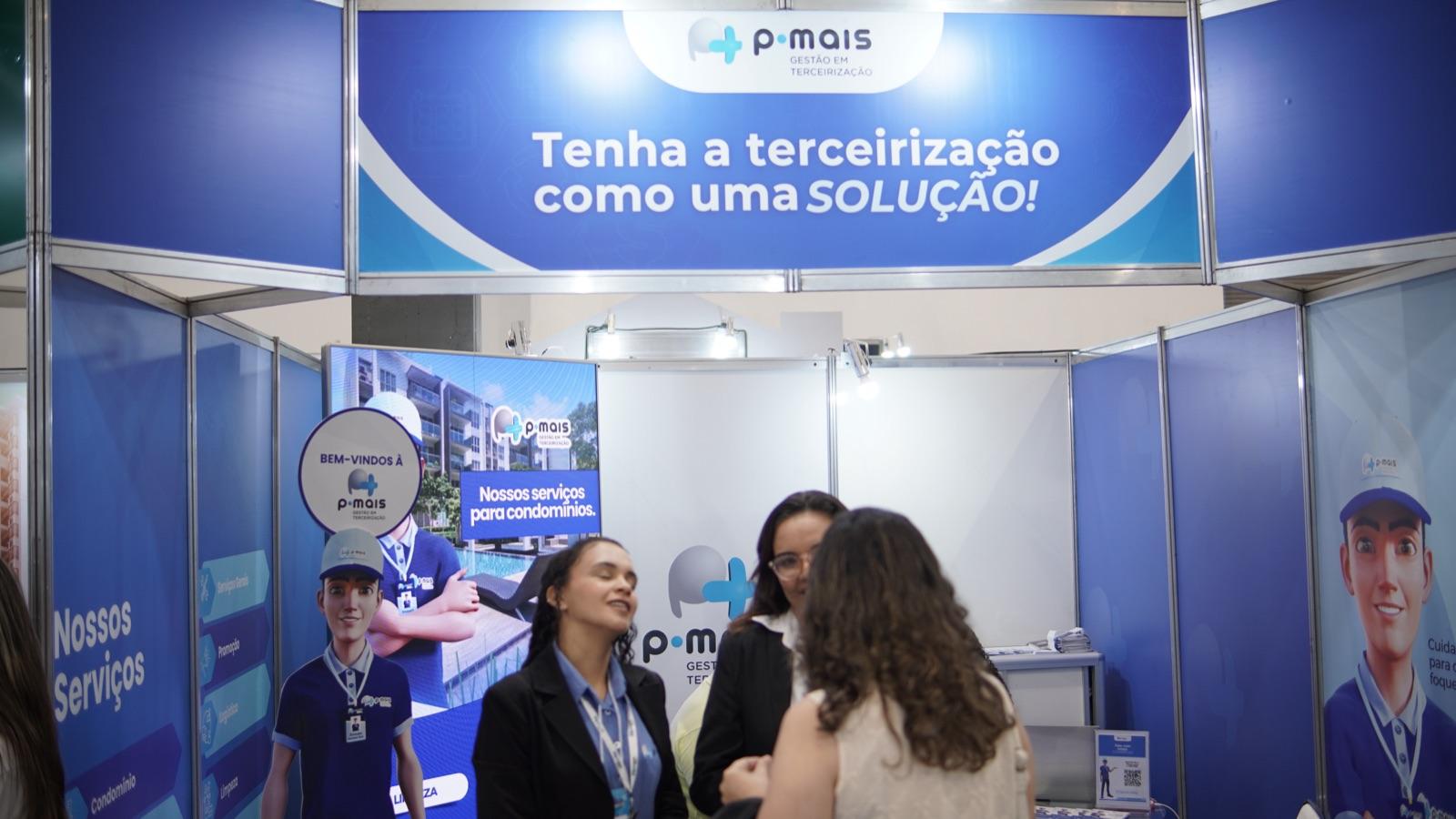 Estande P+ GESTÃO EM TERCEIRIZAÇÃO na FESÍNDICO