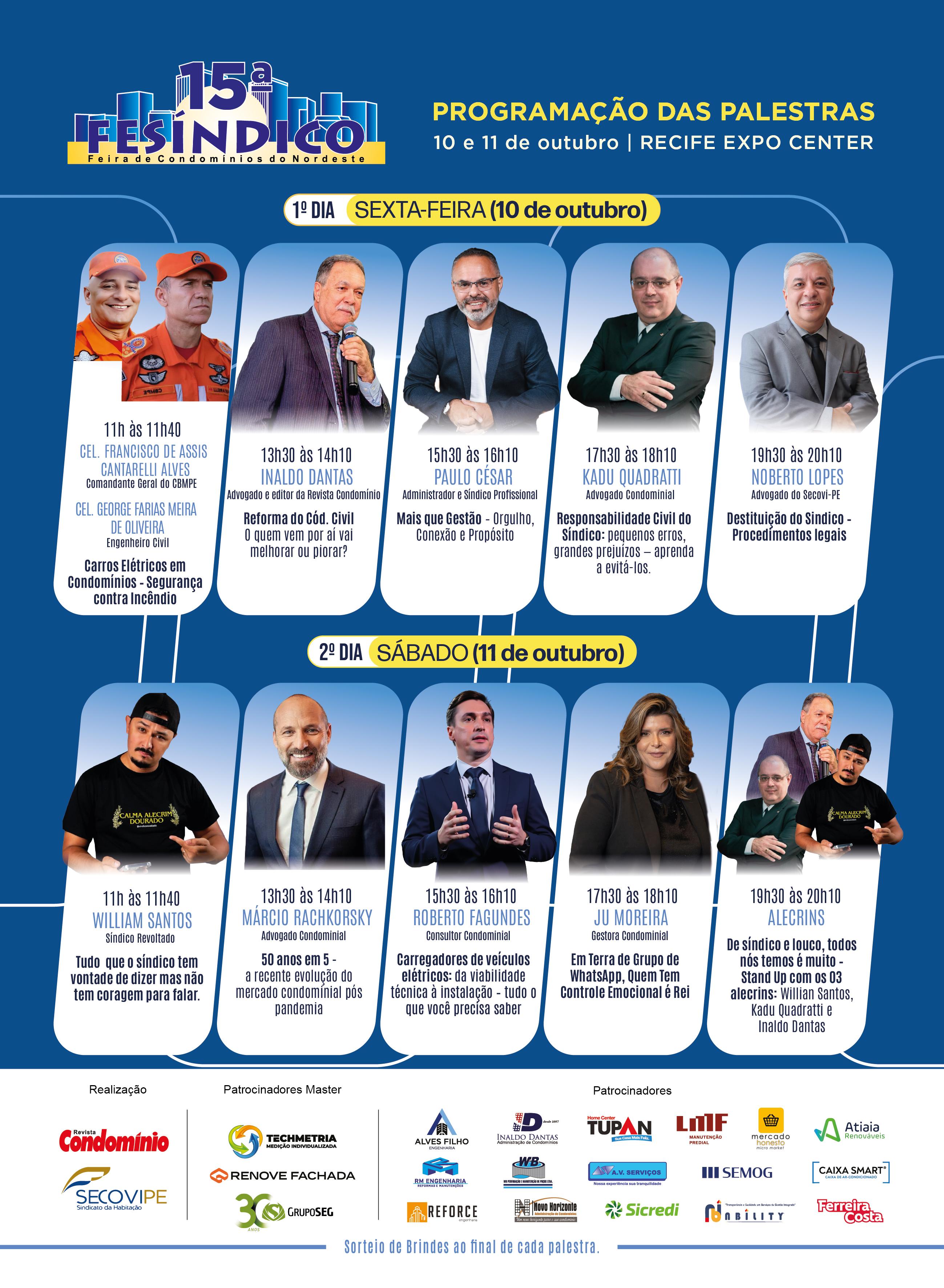 Programação de Palestras - 15ª FESÍNDICO